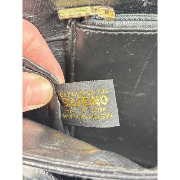 Vintage Bueno Envelope Shoulder Bag Black Faux Ostrich - Picture 12 of 12